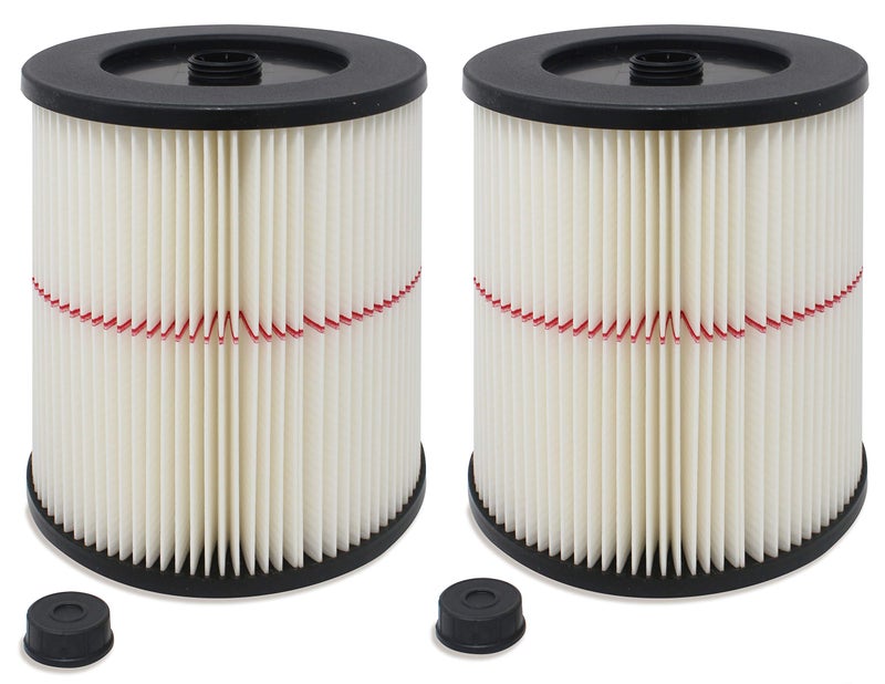 Fette Filter - Pack of 2 - General Purpose Cartridge Filter | Replacement Filter Compatible with Craftsman Red Stripe Vacuums - Compare to Part # 17816 9-17816 - Image 1